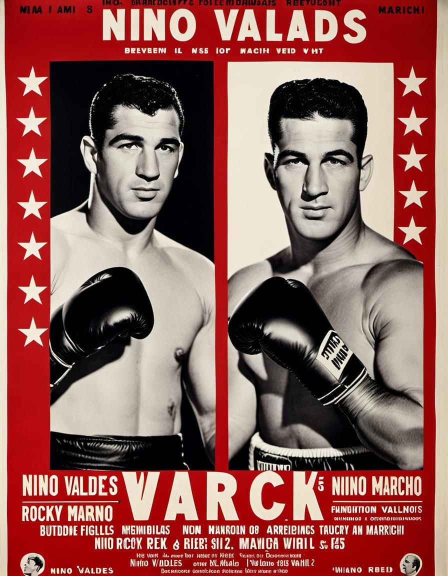 Poster boxing fight, 1955