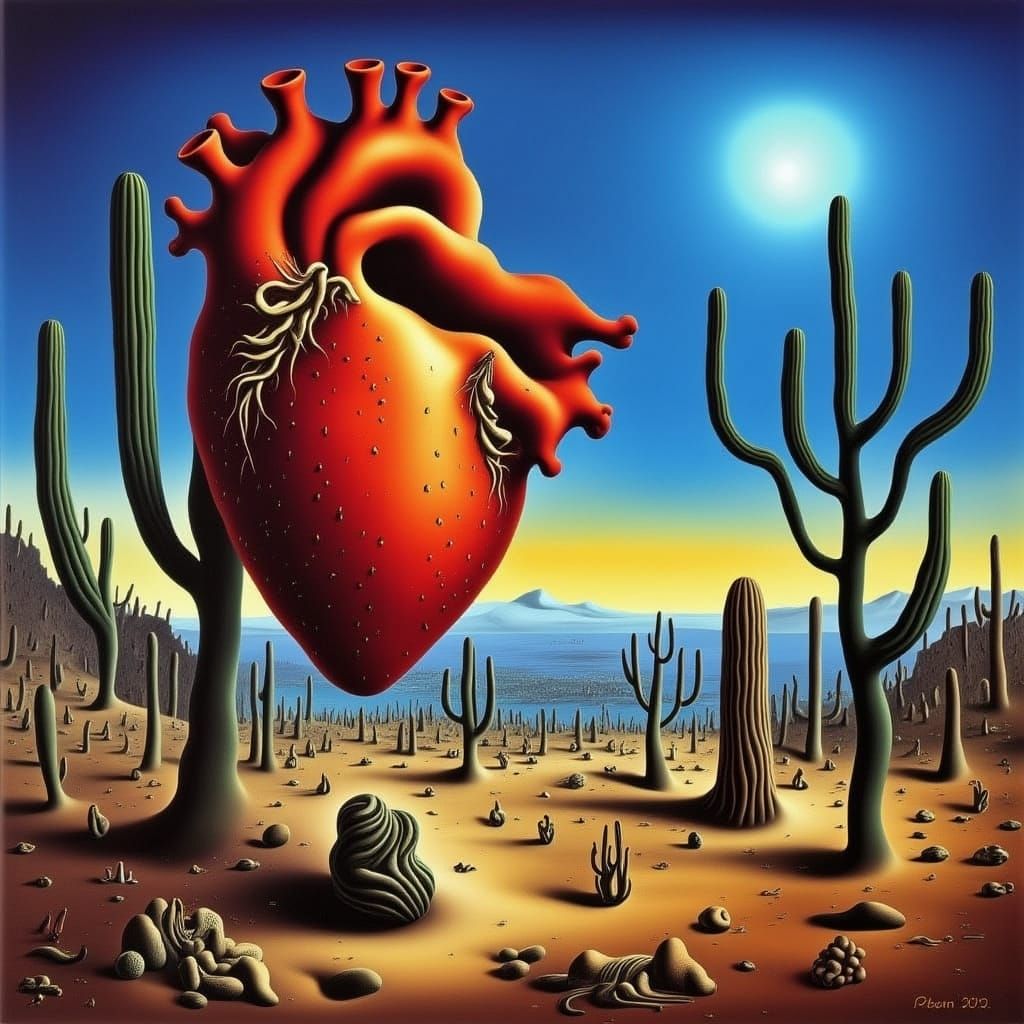 Surreal Desert Dreamscape in Salvador Dali Style