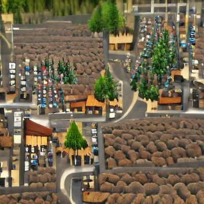 Lively Forest Town Scene