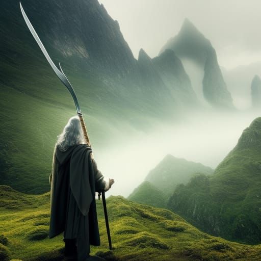 Gandalf Overlooking Misty Mountains
