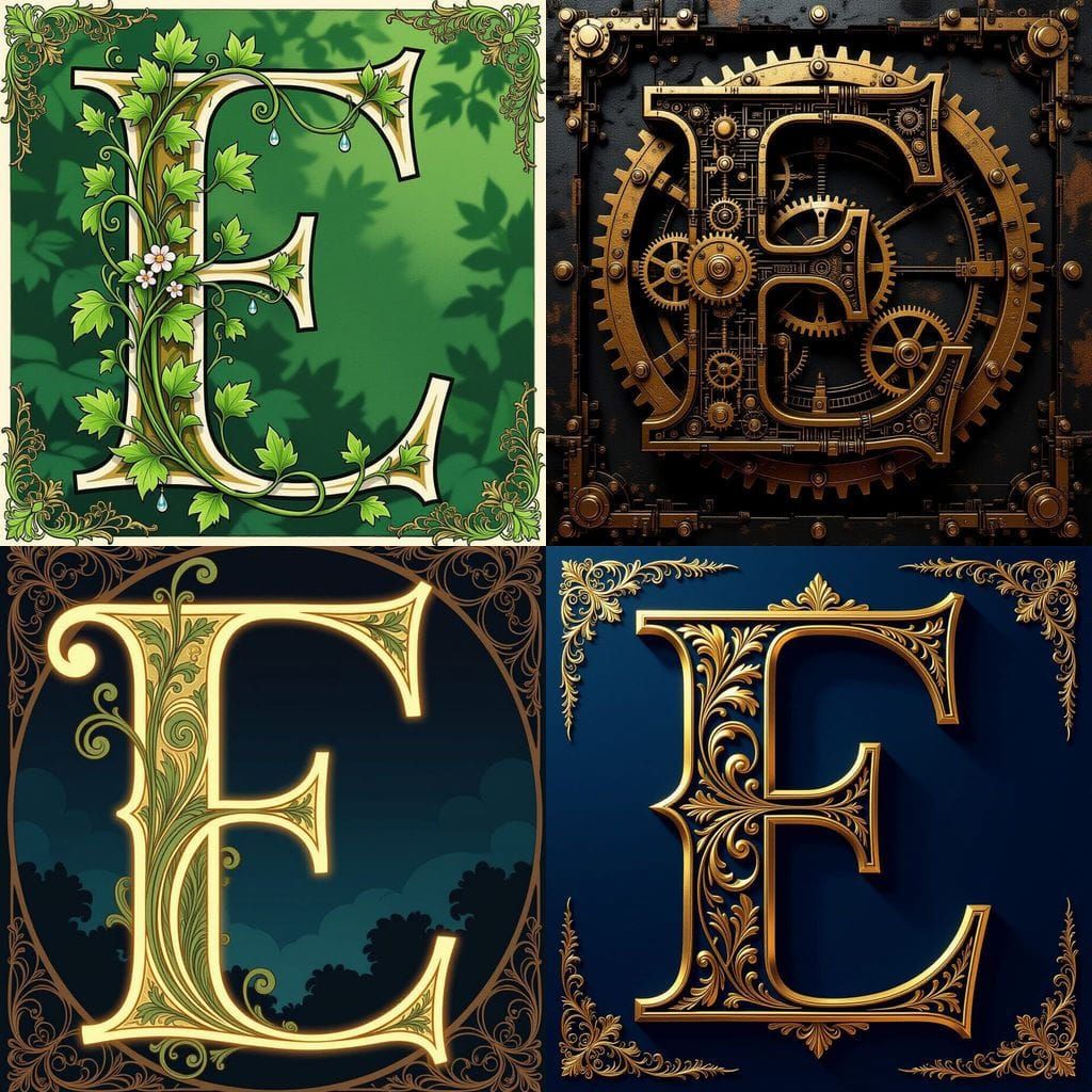 The Letter E: A Minimalist AI Art Piece