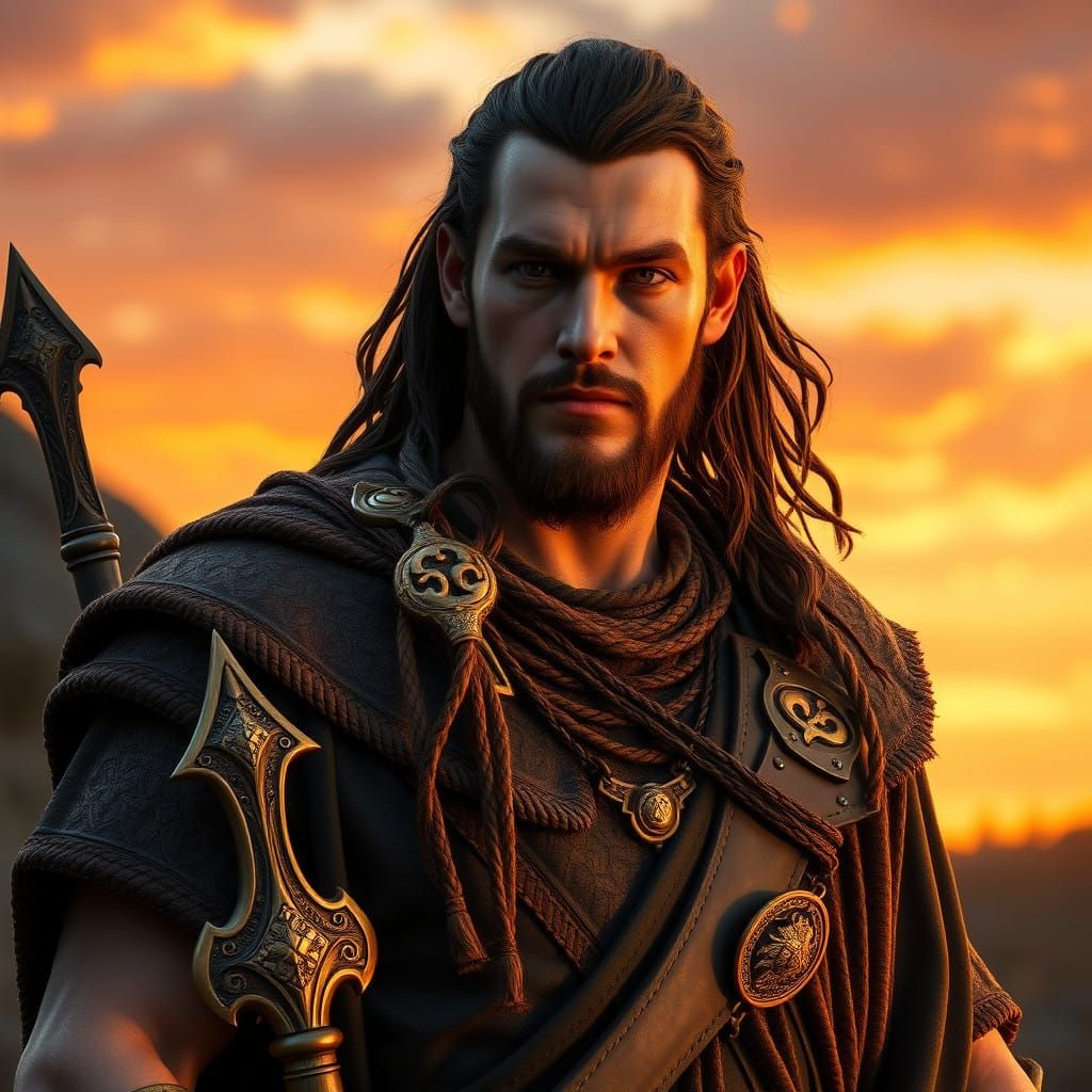 Celtic Warrior in Sunset Glory