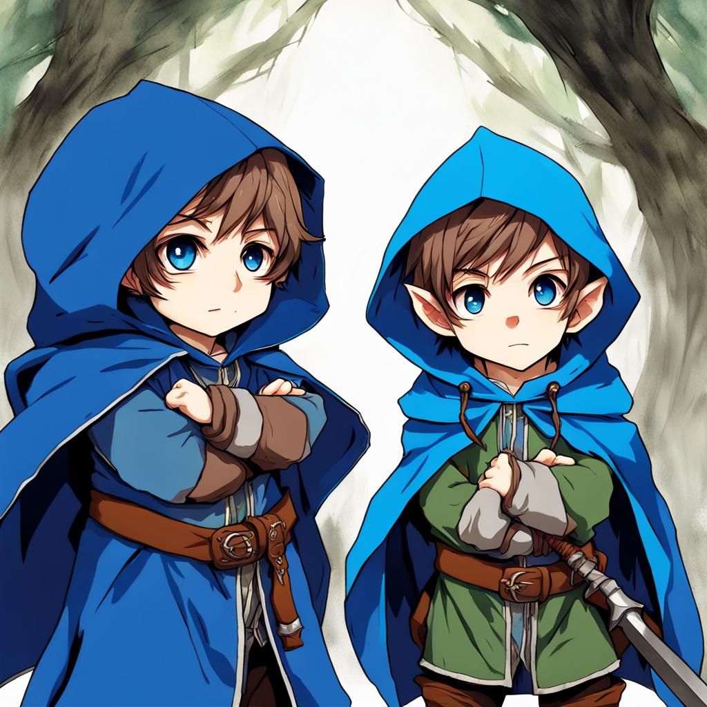 Halfling Rogue with Daggers in Anime Style