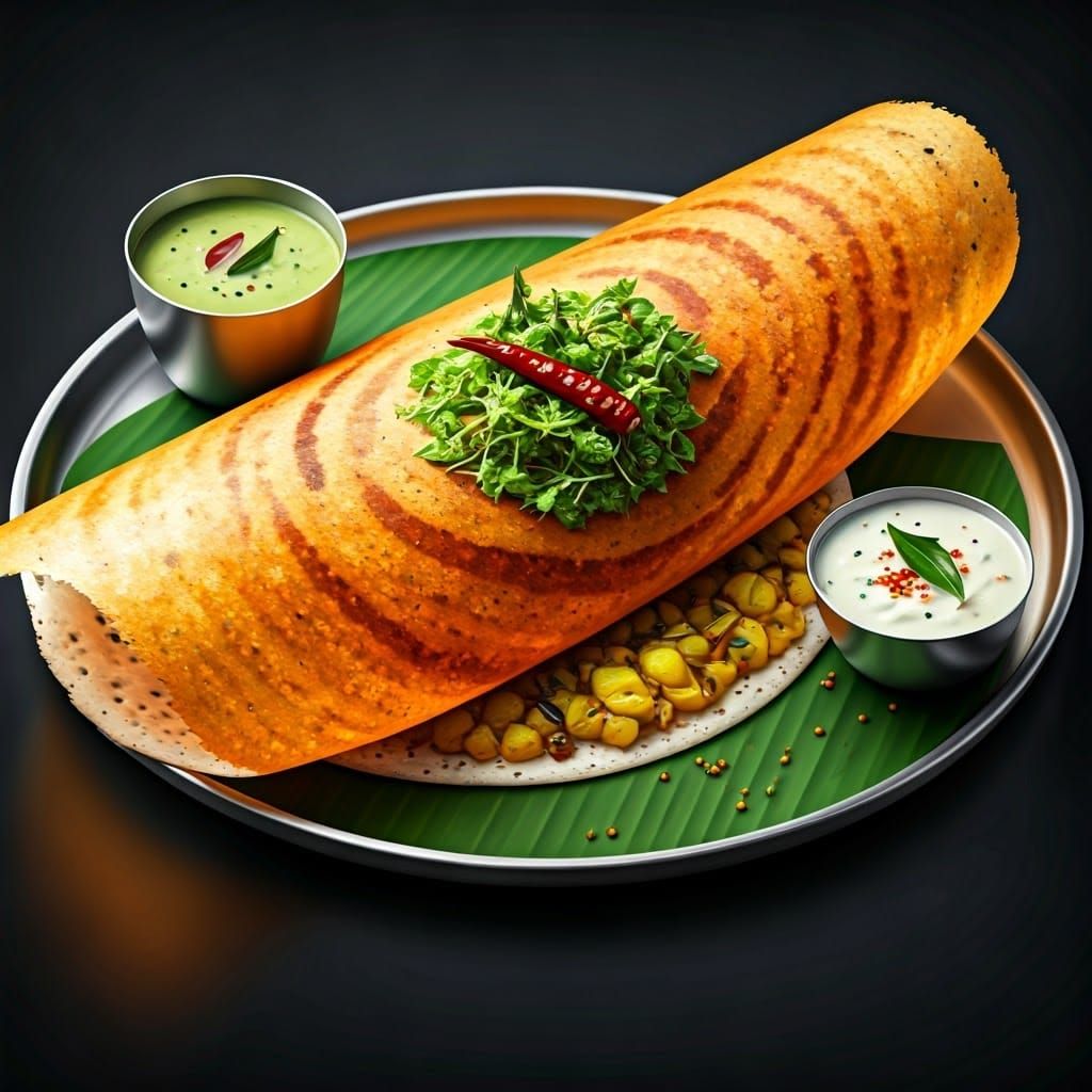Street Style Masala Dosa in Photorealistic Detail