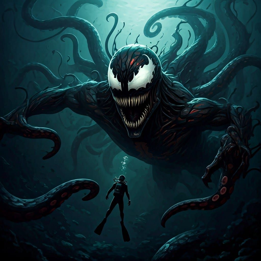 Grotesque Kraken Humanoid Horror in Dark Surrealism
