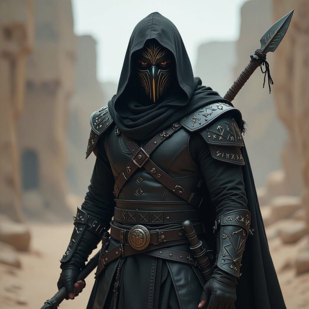 Mysterious Earth Tribe Warrior Wielding Magic