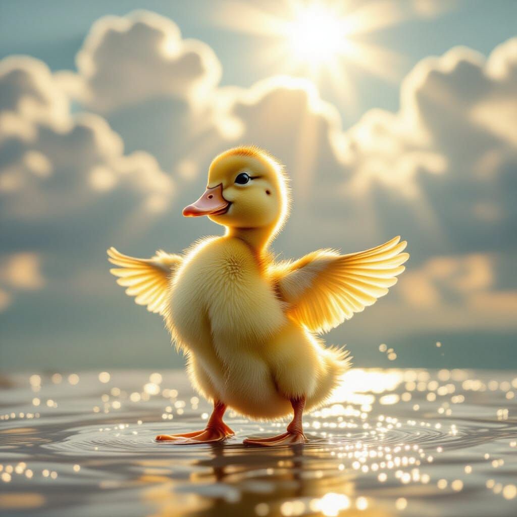 Cute Duckling Dances in Divine Sunshine