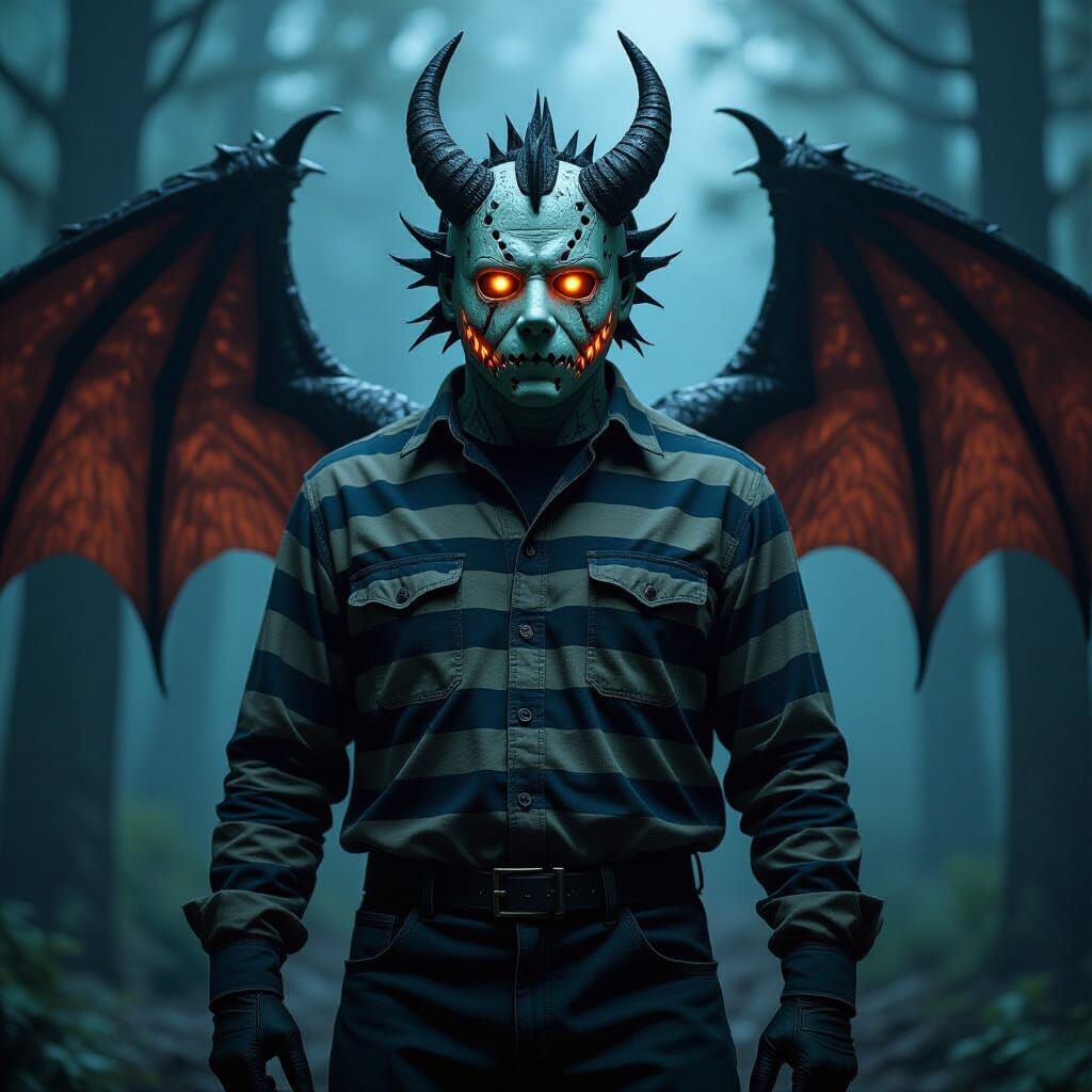 Michael Myers Dragon Hybrid in Dark Forest