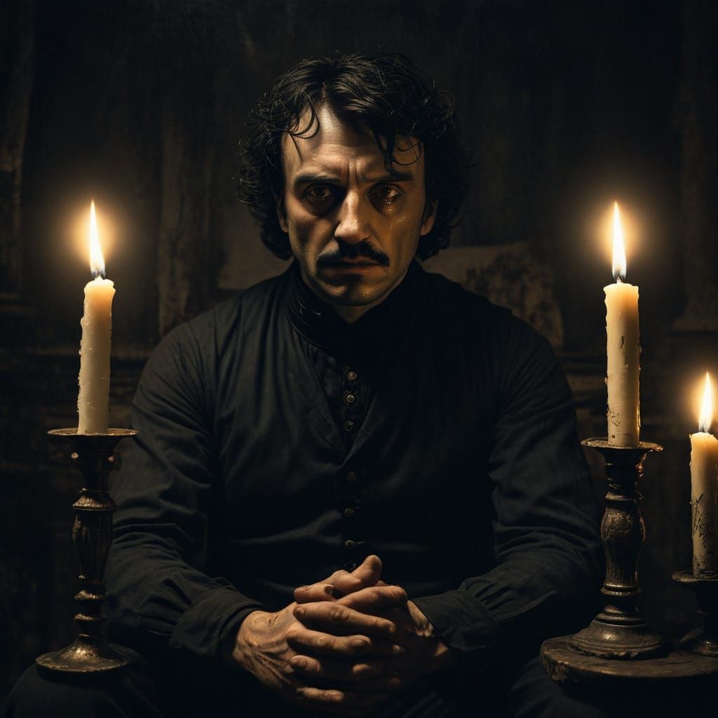 Gothic Anguish: A Dark Romantic Oil Painting