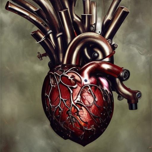 Steampunk Cybernetic Heart Portrait