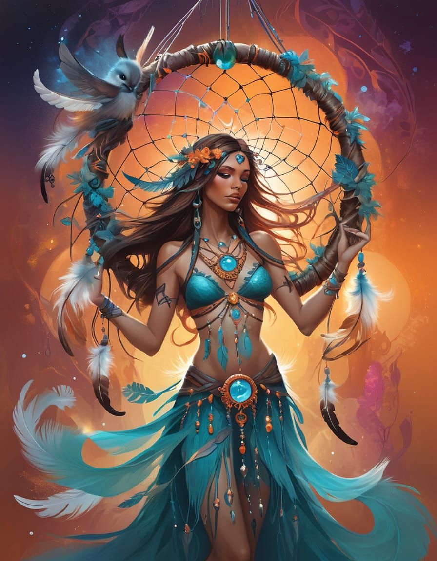 Mystical Dreamcatcher in Ethereal Fantasy Style