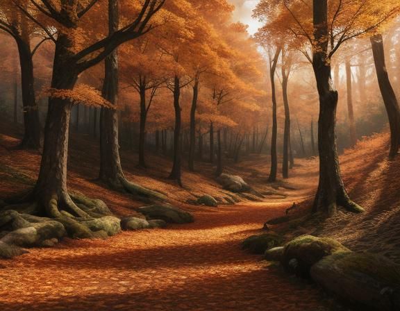 Autumn Forest Portrait in Ultrarealistic 8K