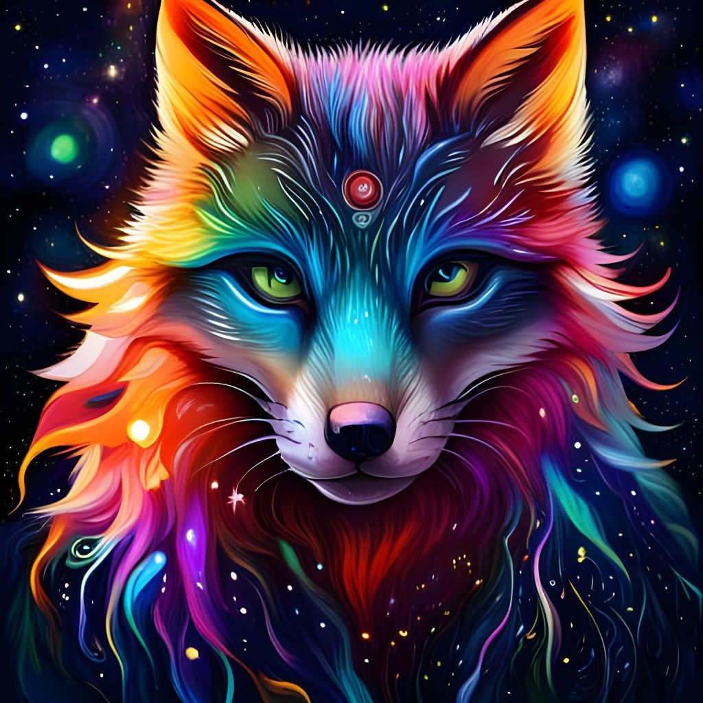Galactic Space Fox Graffiti Art