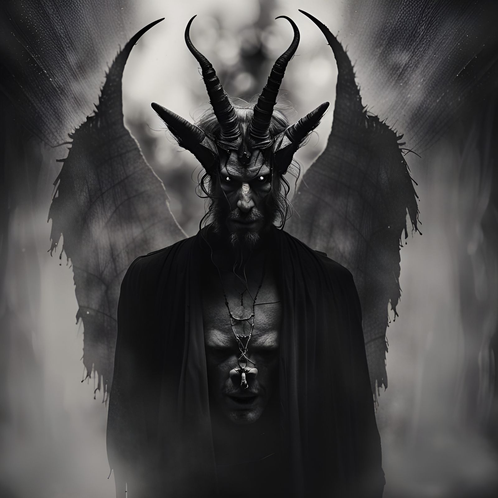 Baphomet Horror Portrait in Gustave Doré Style