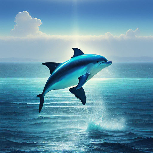 Vibrant Aquatic Concept Art of Dolphins in Dreamy Watercolor...