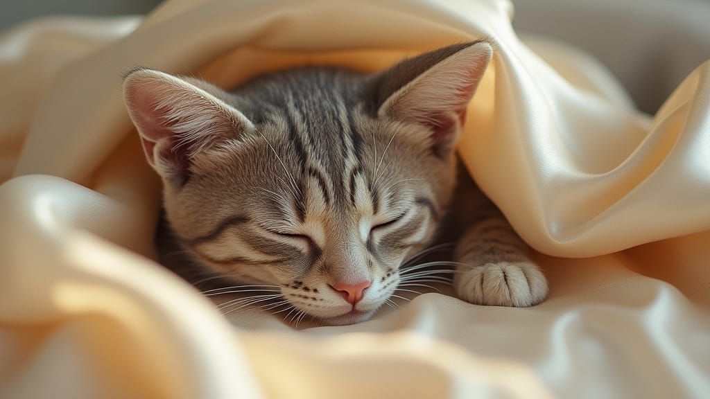 Cinematic Realism: Cat Fur Meets Flowing Silk