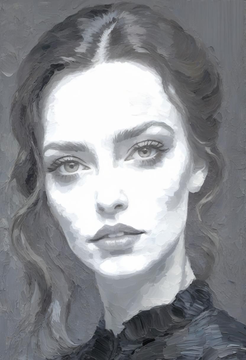 Stunning Woman in Post-Impressionist Impasto Oil Painting