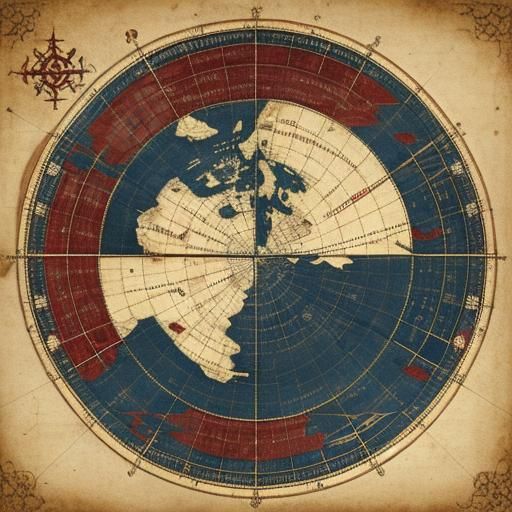 Detailed Pirate Map Illustration on Parchment