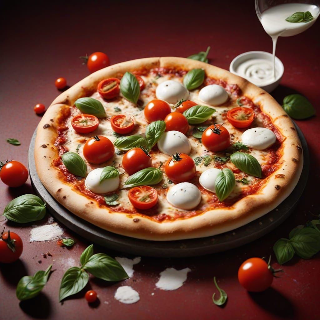 Golden Pizza Masterpiece in Fine Dining Style