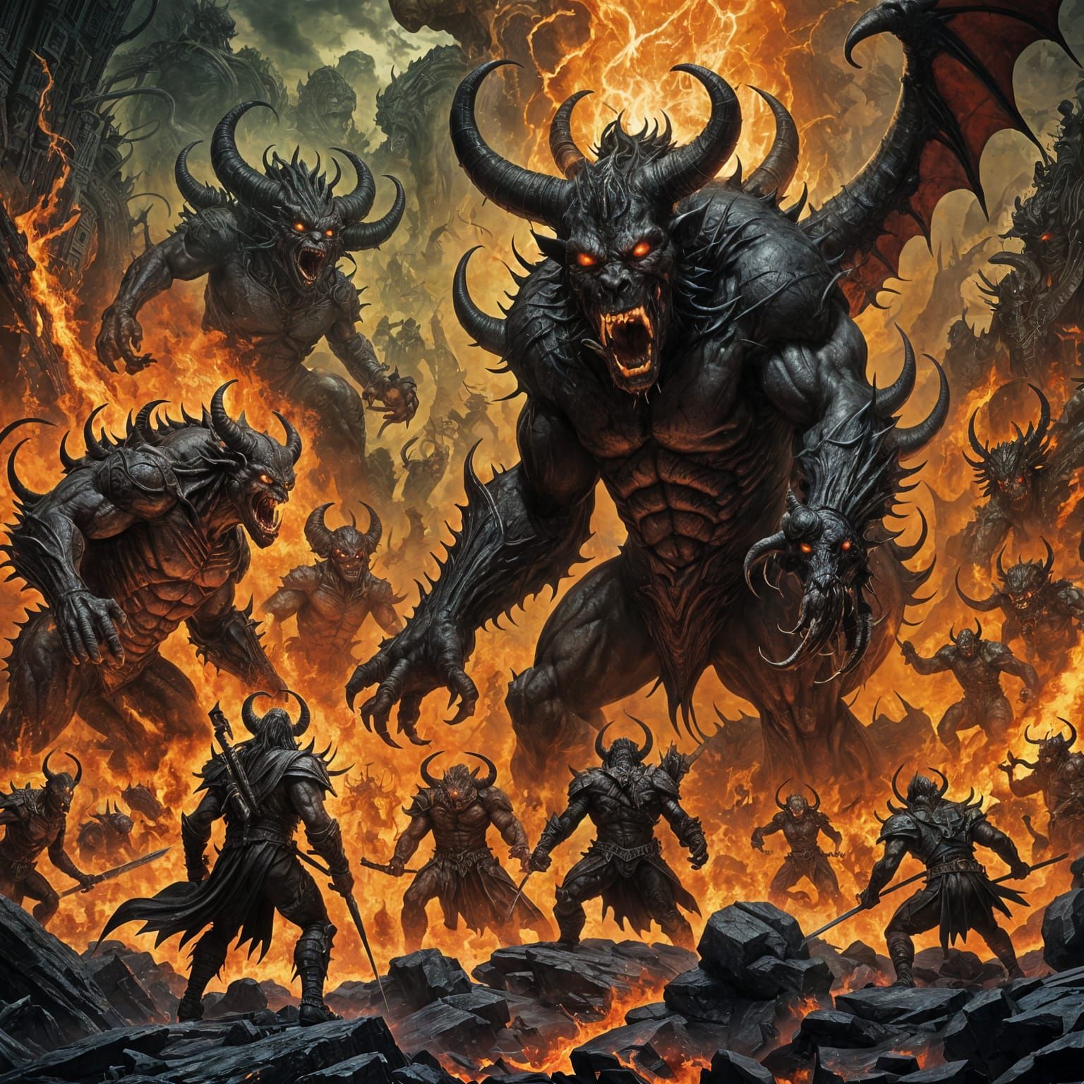 Vintage Dark Fantasy Movie Poster: Hellscape