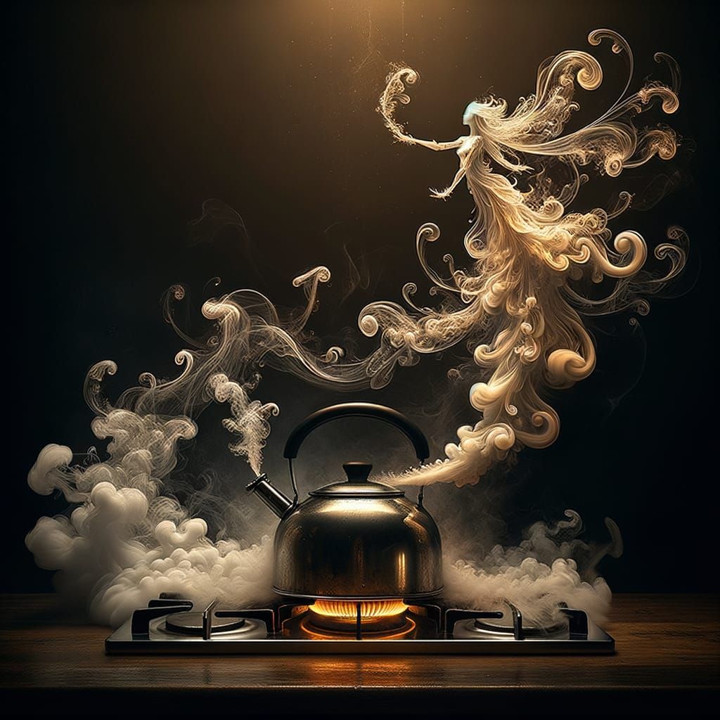 Steam Kettle Creates Fairy in Dreamlike Art