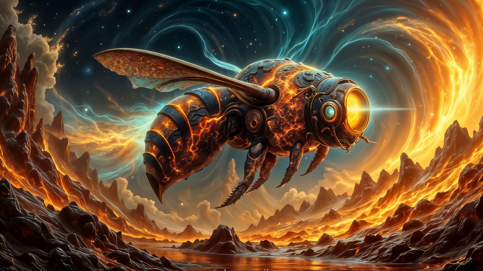 Bioluminescent Bumblebee Rocket Soars Through Cosmic Honey S...
