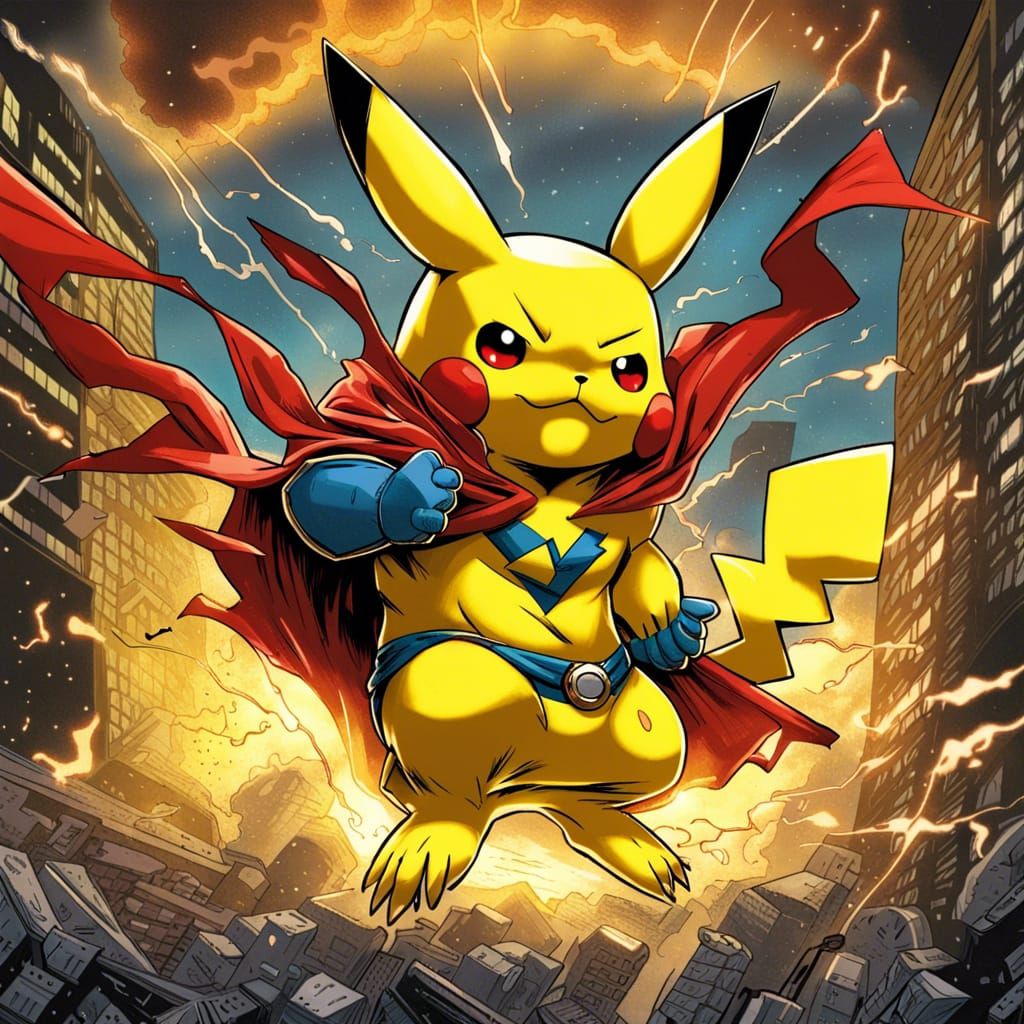 Pikachu as Comic Book Superhero