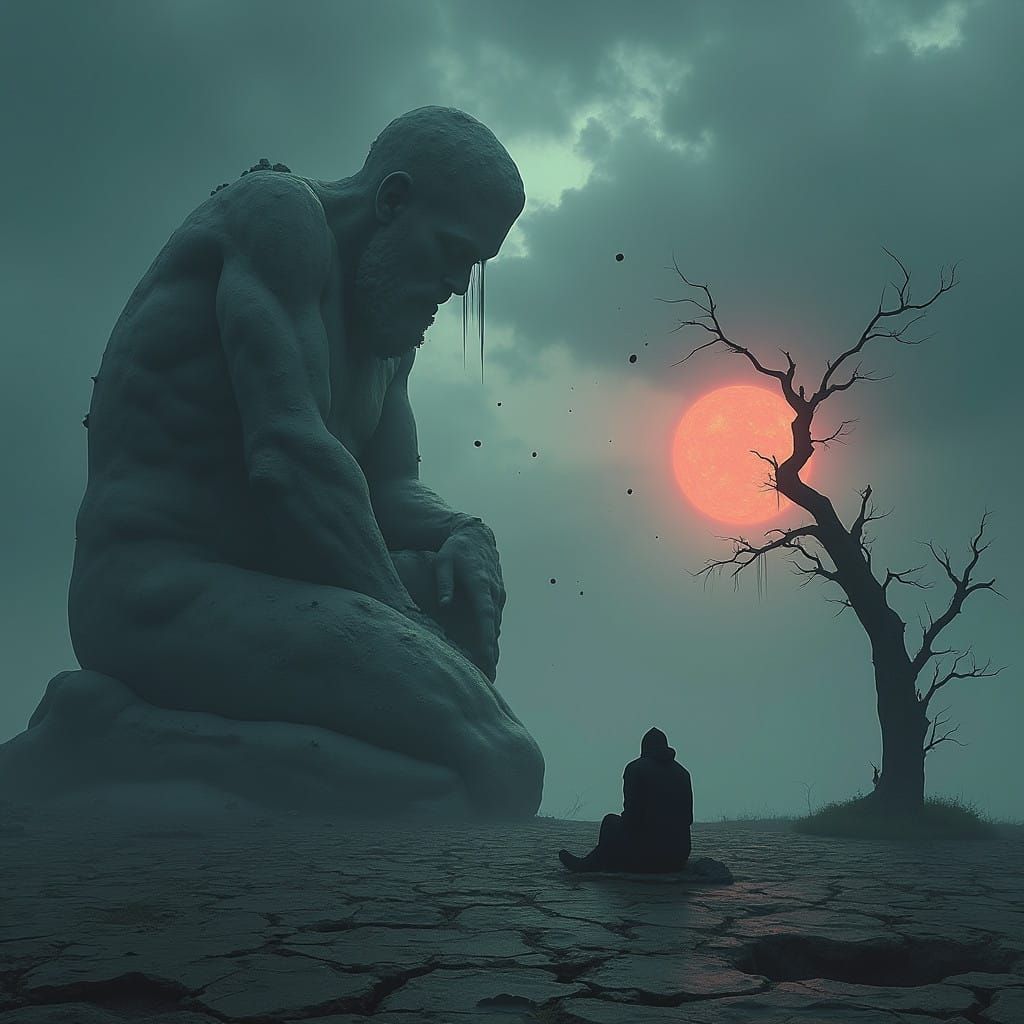 Majestic Ruins Crumble Under Turbulent Stormy Skies