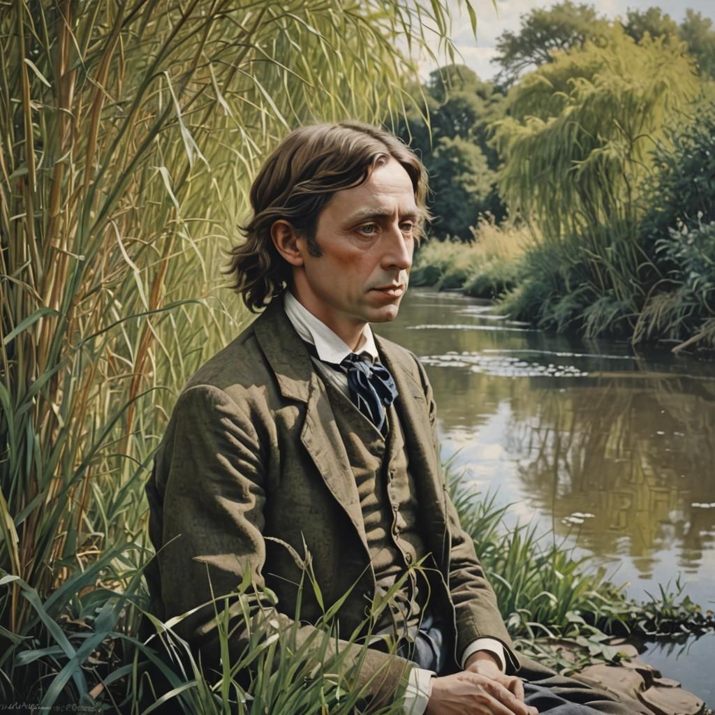 Lewis Carroll by River Isis: Photorealistic Portrait