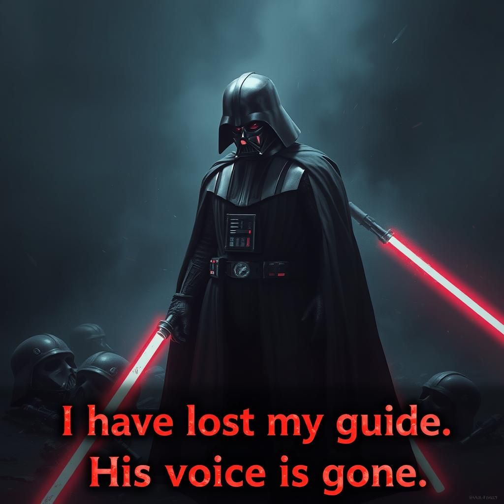 Darth Vader Defeated in Dark Dystopian Scene