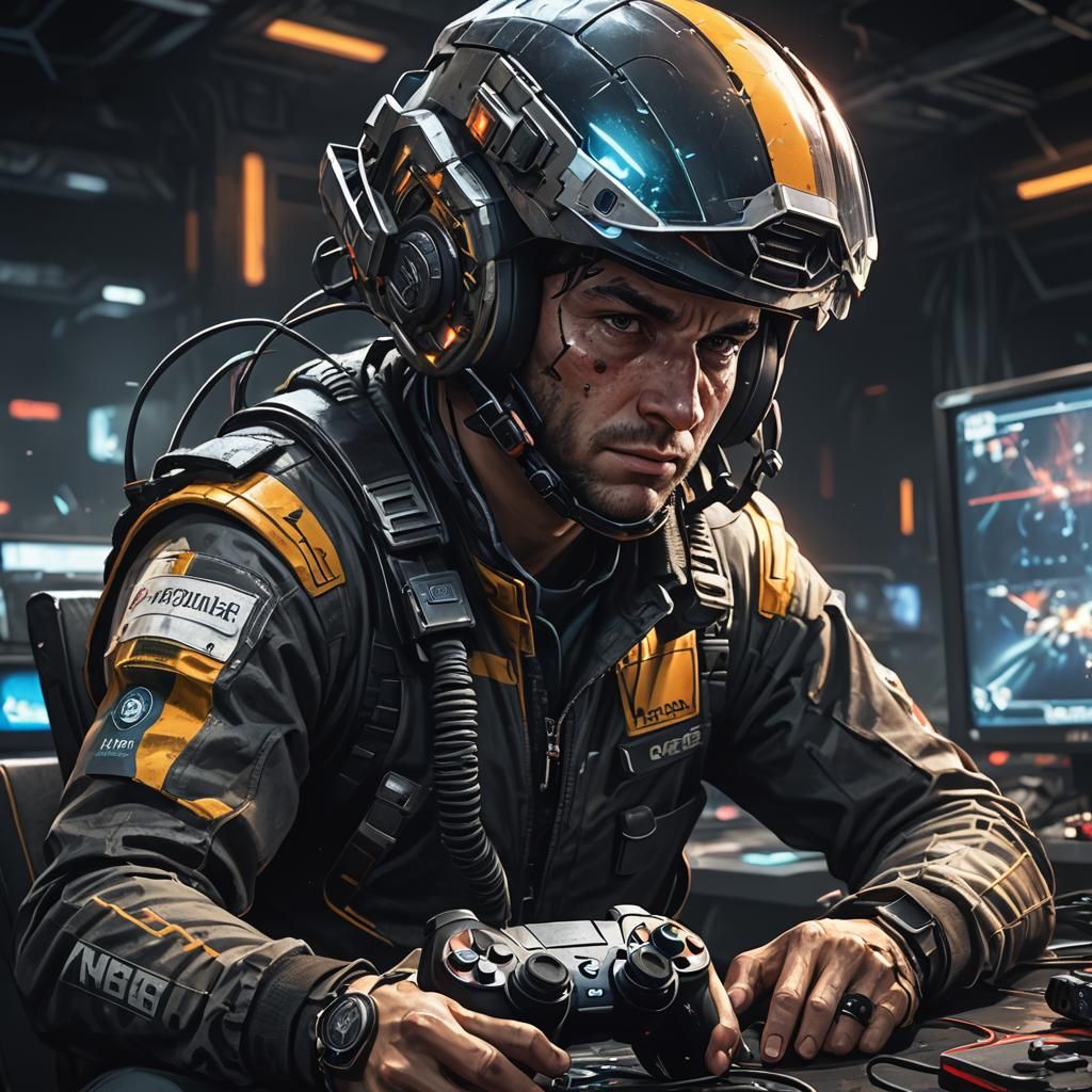 Frustrated Gamer Portrait in Unreal Engine 5 Style