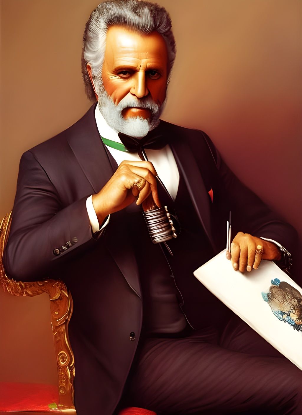 Intricate Portrait of a Debonair Gentleman in Romanticism St...