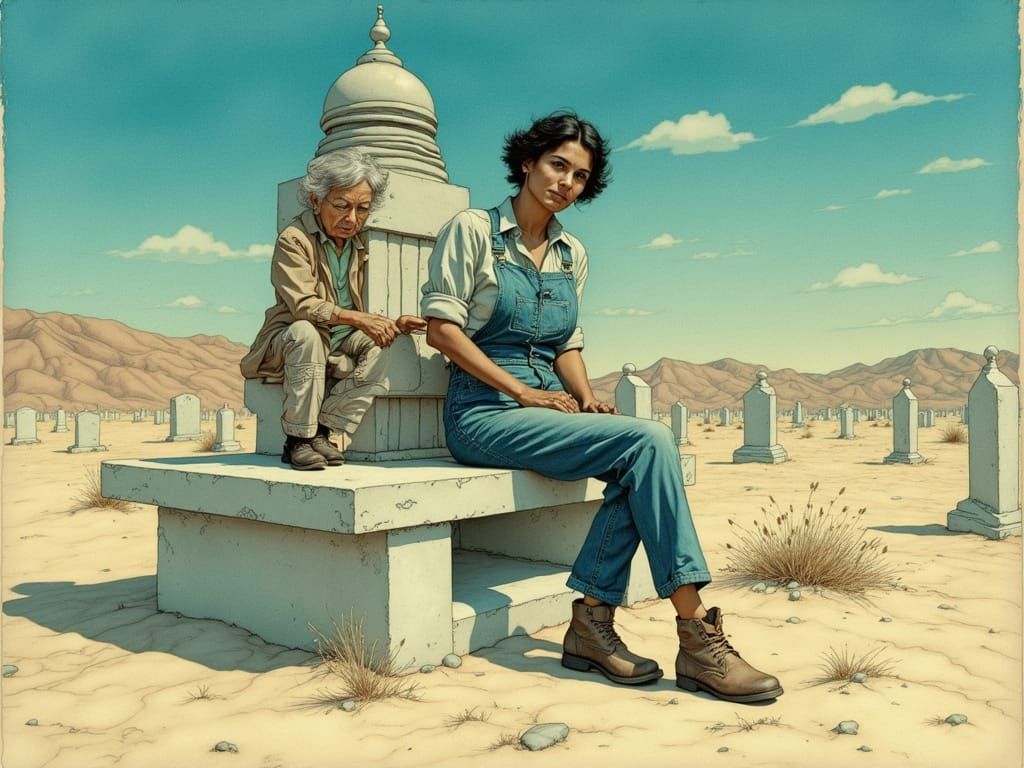 Filipina Women Find Solace in Desert Planet Cemetery