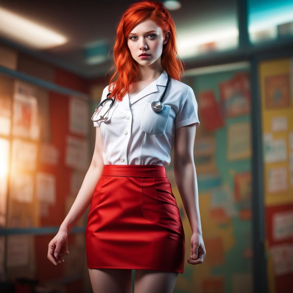 Hyperrealistic Nurse Portrait with Detailed Lighting and Dep...