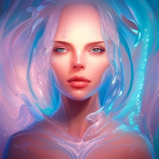 Ethereal Ice Queen in a Fantasy Art Style