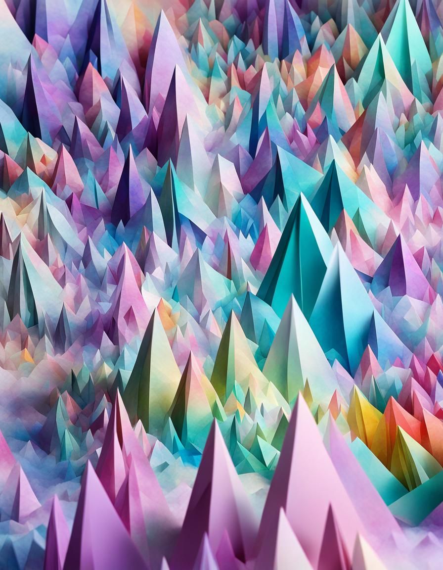 Crystallizing Landscape in Retrofuturism Style