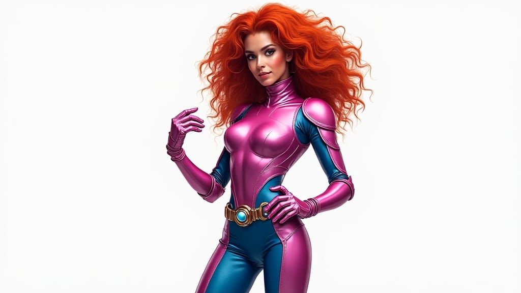 Captivating Space Woman in Acrylic Painting