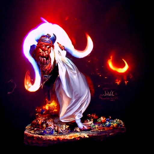 Jinn in Luminous Landscape Painting