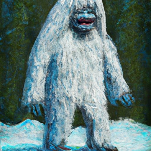 Yeti in Neo-Impressionist Expressionist Oil Painting