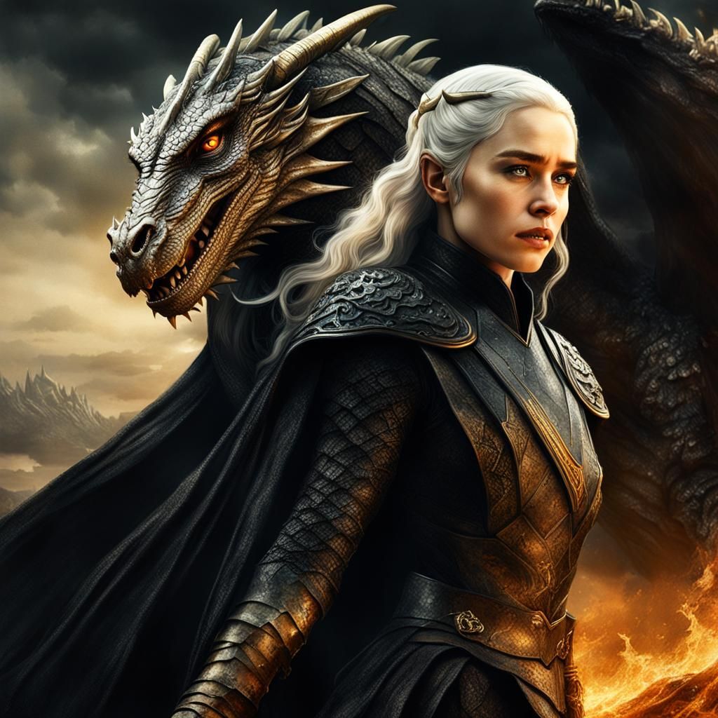 Golden Dragon Companion in Dark Fantasy Style