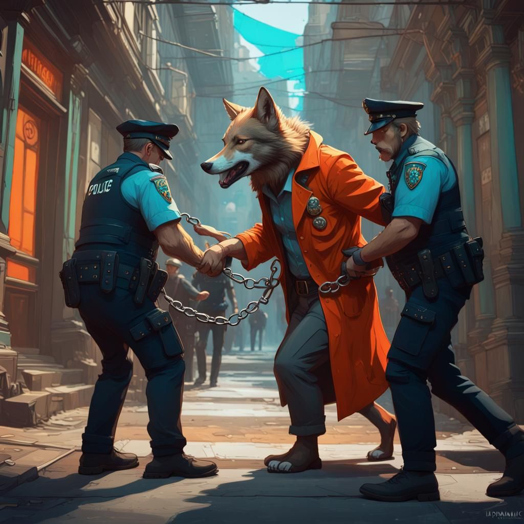Big Bad Wolf Arrested: Hyperdetailed Concept Art