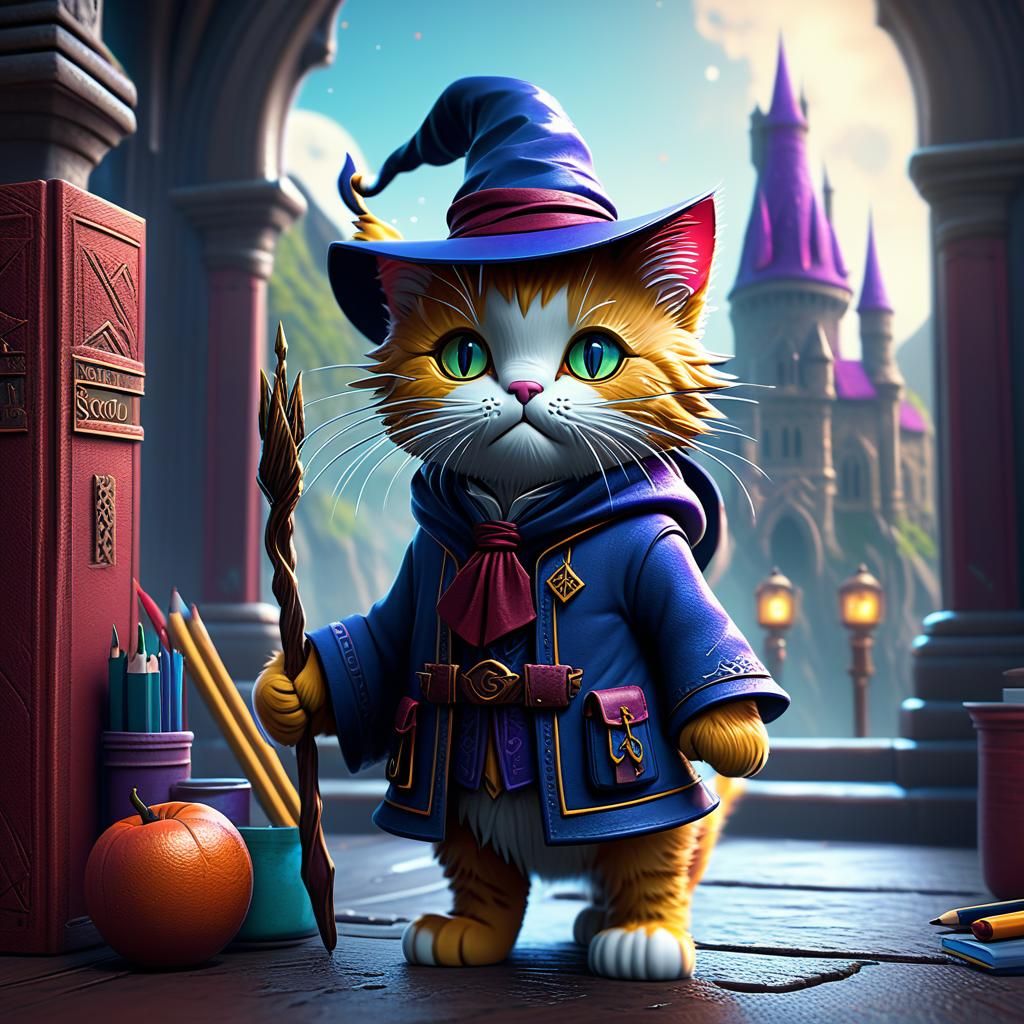 Kitty Wizards' First Day: Fantasy Concept Art