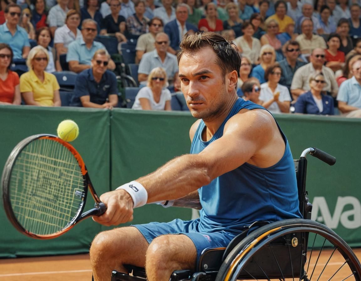 Paralympic Tennis Player Portrait in Artistic Styles