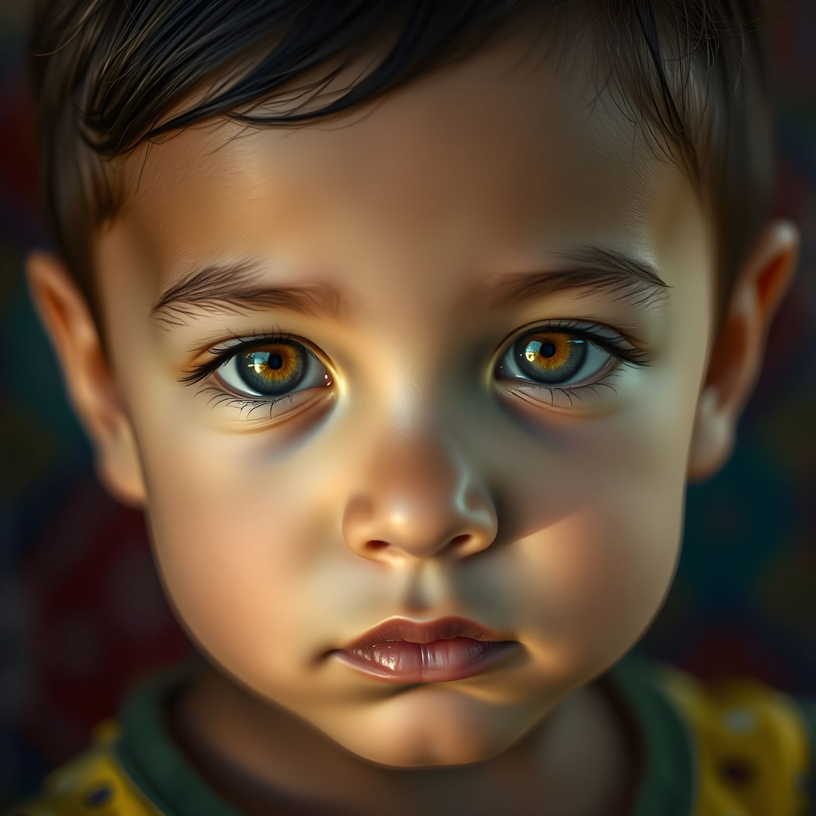 Child's Yellow-Tinted Eyes Conveying Resilience
