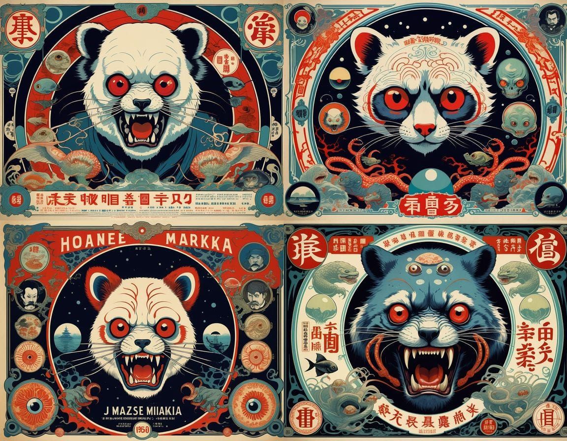 Mutant Geisha Conjuration: 1950s Movie Poster Style