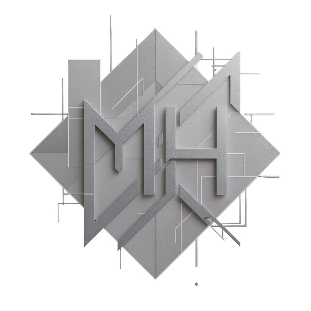 Elegant Minimalist MH Logo Design for Interior Brand