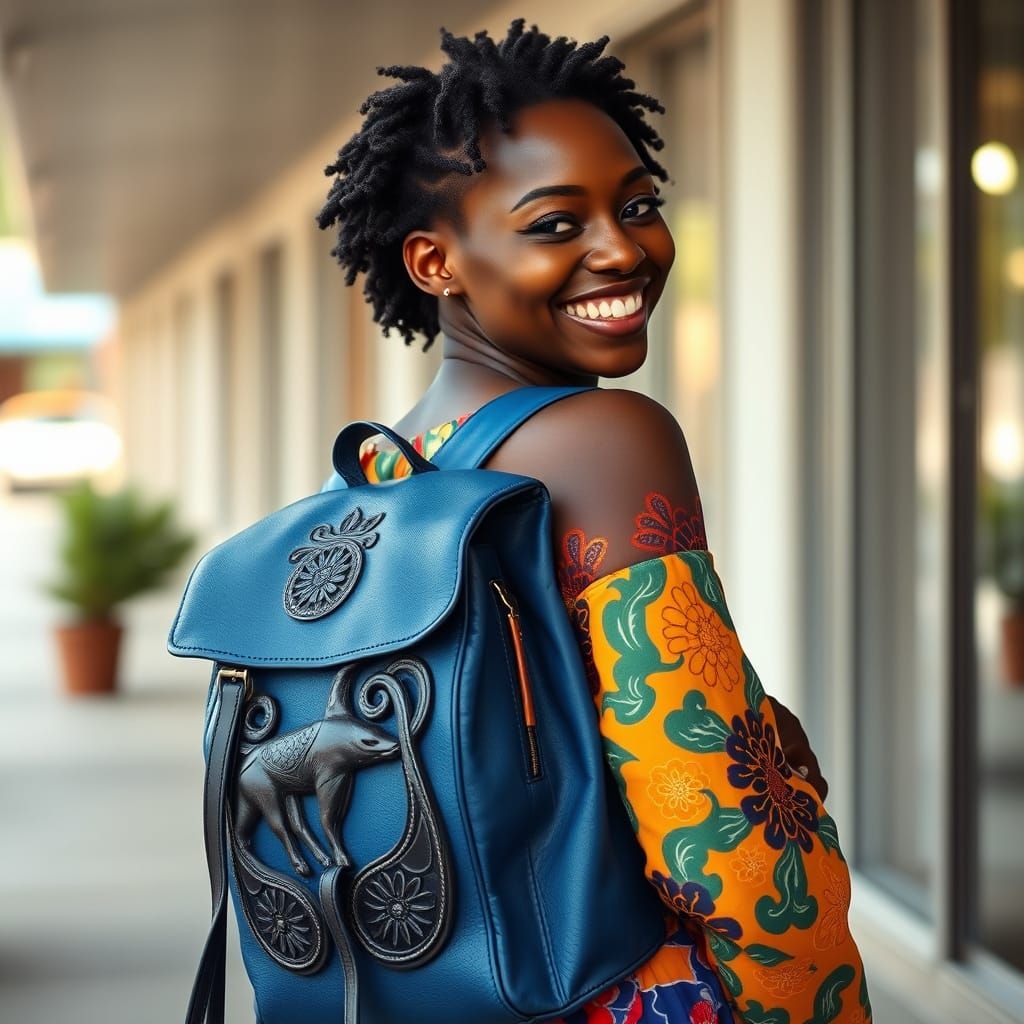 African Beauty Adorned with Traditional Motifs