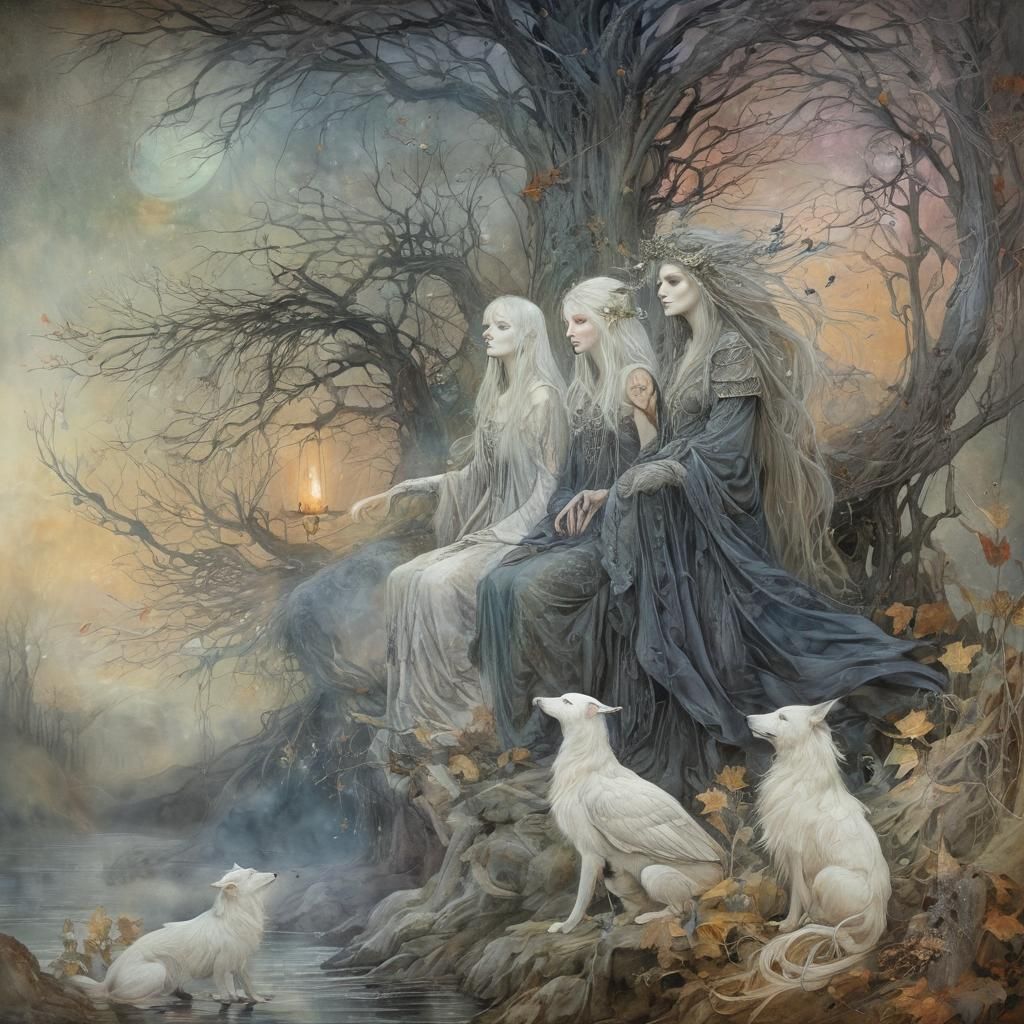 Celtic Pagans Celebrating Samhain in Ethereal Style