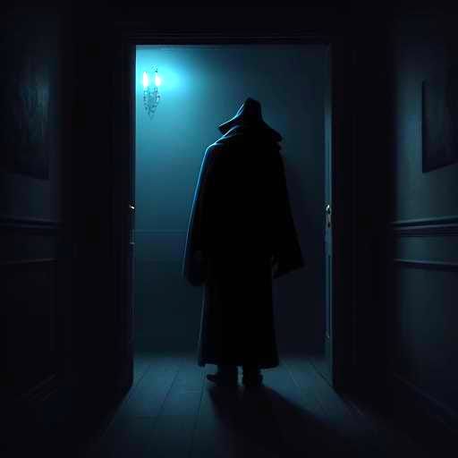 Ethereal Ghostly Figure in Doorway, Cinematic Still