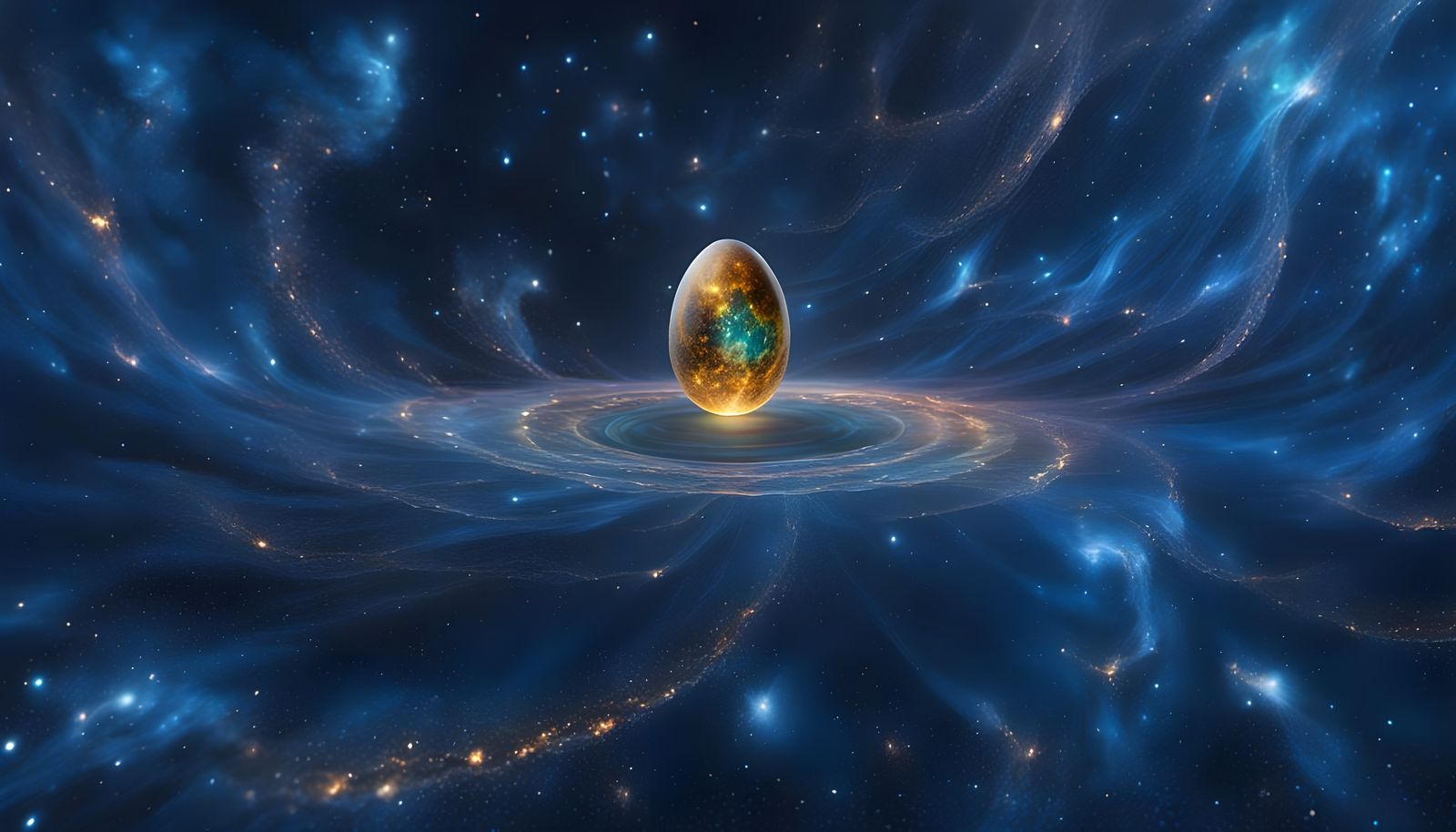 Luminous Dragon Egg Floating in Deep Space